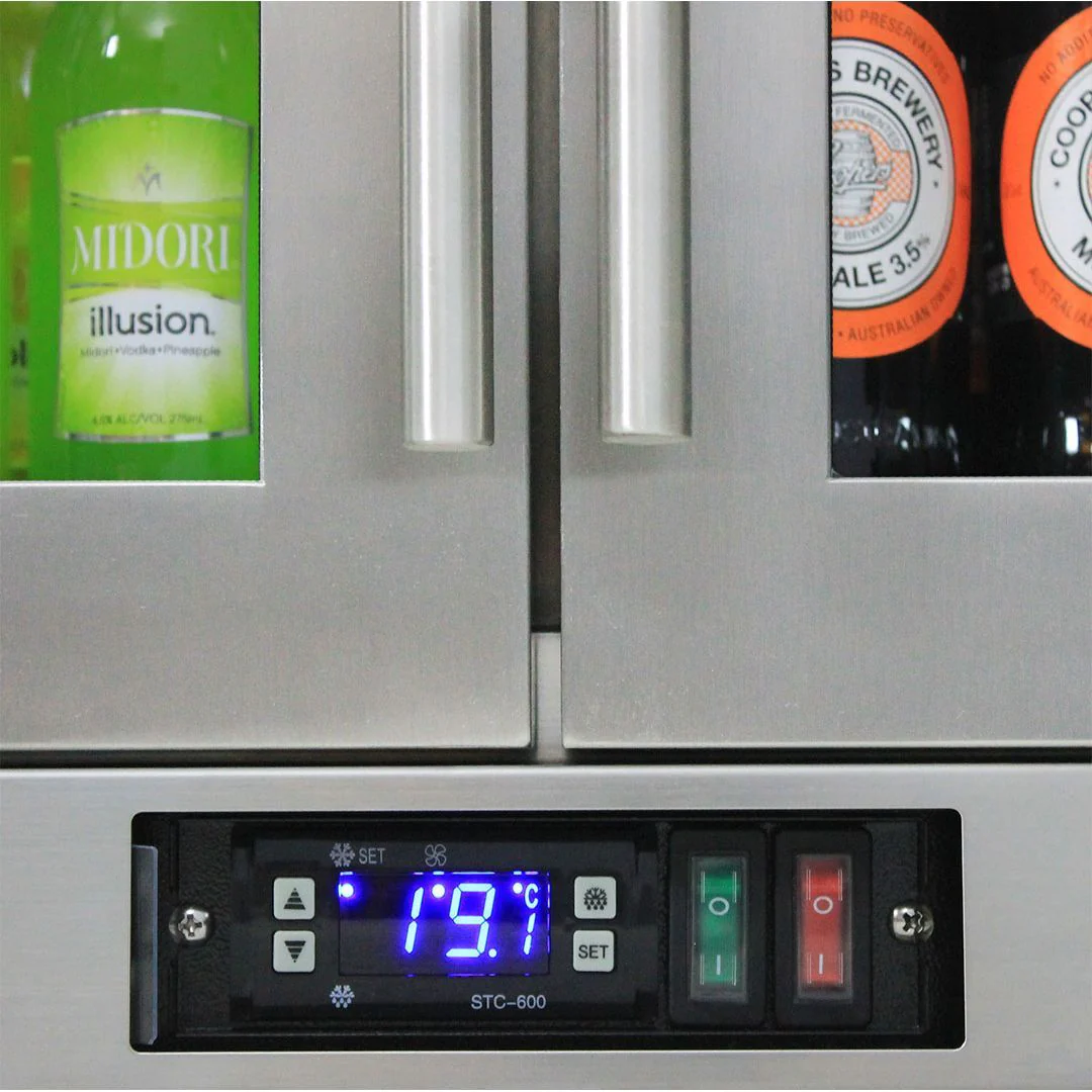 Rhino 330 Litre Triple Heated Glass Door Stainless Steel Bar Fridge - SG3H-HD - Image 5