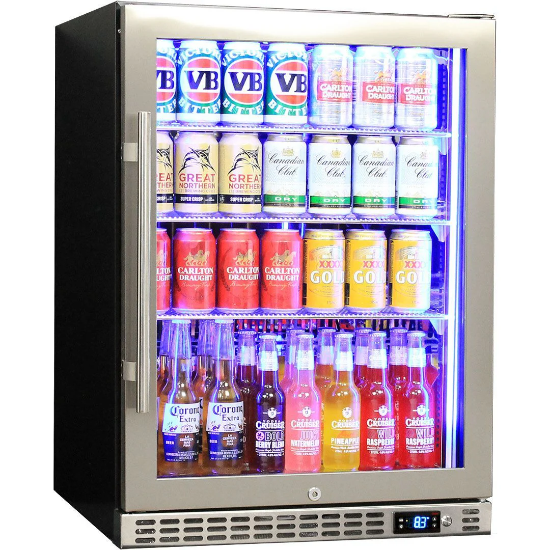 Schmick 164 Litre Glass Single Door Under Bench Bar Fridge - SK156-SS - Image 5