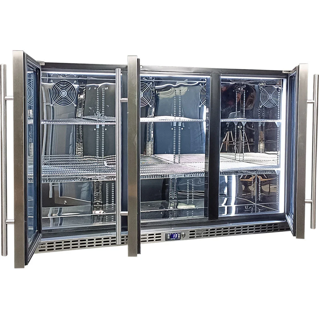 Schmick Quiet Solid 3 Door Stainless Steel Bar Fridge - SK386-SD - Image 4