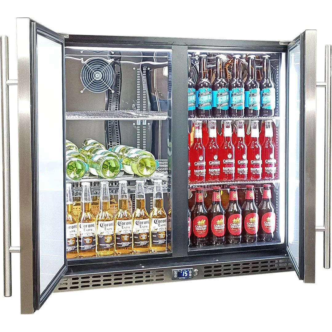 Schmick Twin Door Quiet Running Solid Stainless Door Energy Efficient Bar Fridge - SK246-SD - Image 3