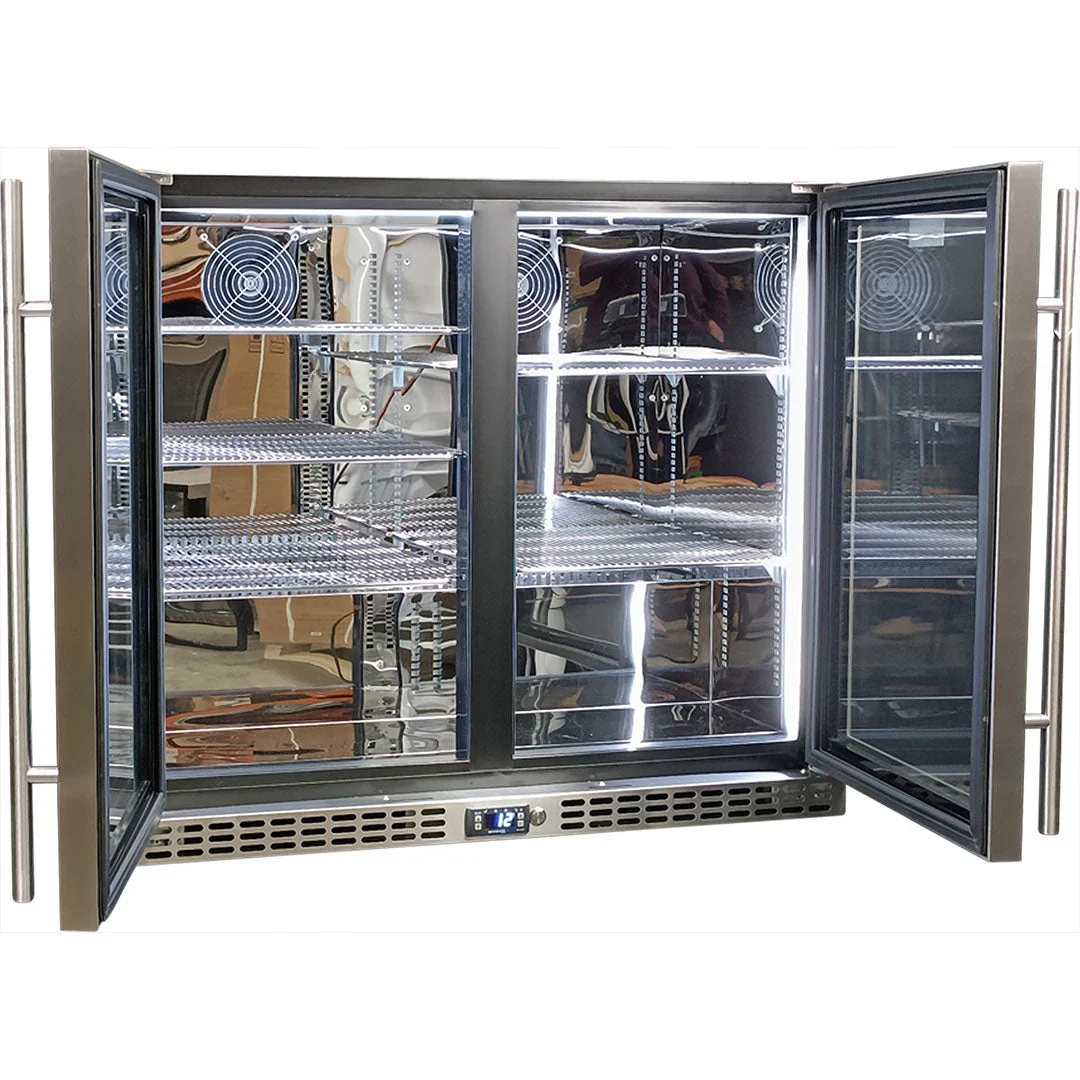 Schmick Twin Door Quiet Running Stainless Steel Solid Door Bar Fridge - Low Height - Model SK206-SD - Image 4