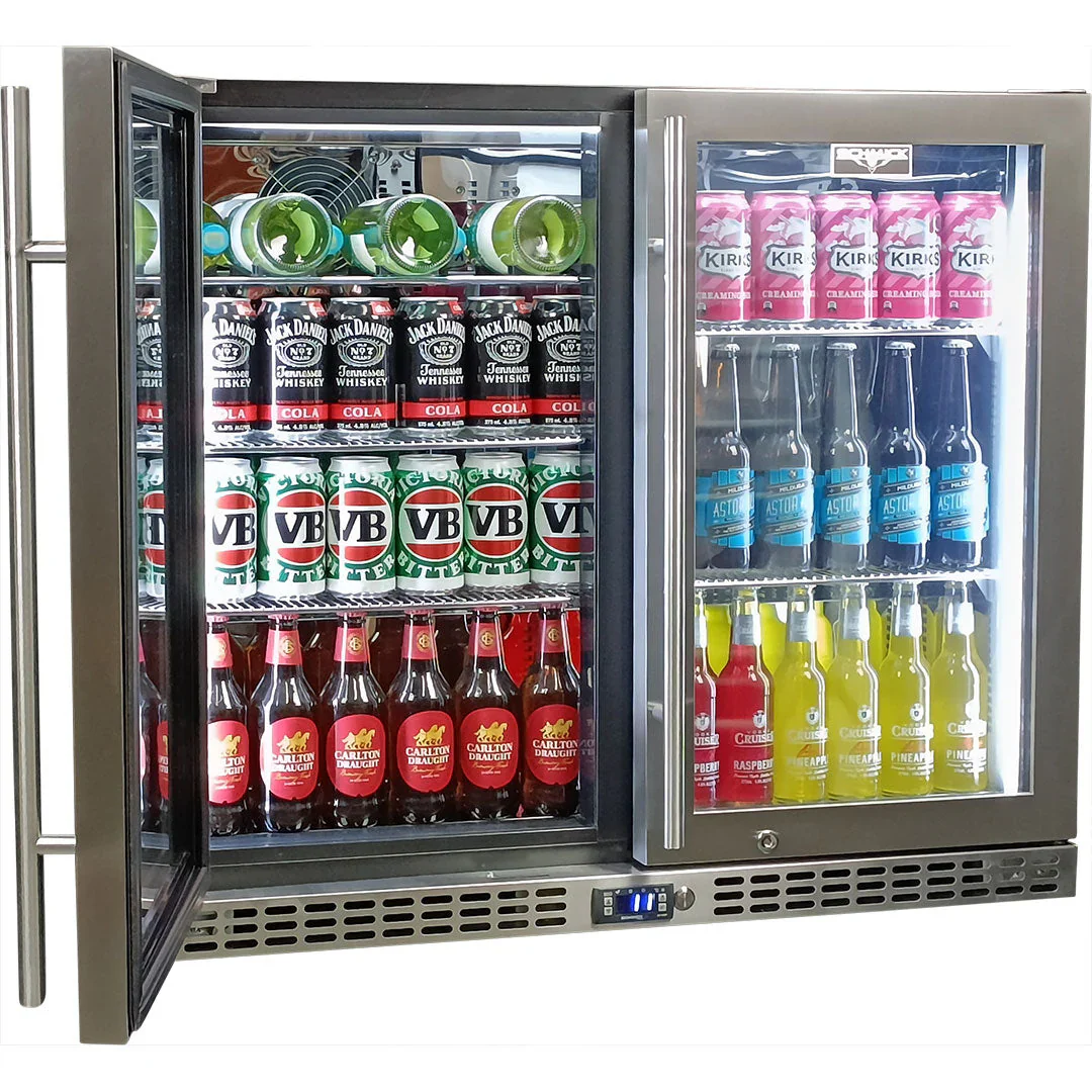Schmick Twin Door Quiet Running Stainless Steel Solid Door Bar Fridge - Low Height - Model SK206-SD - Image 6