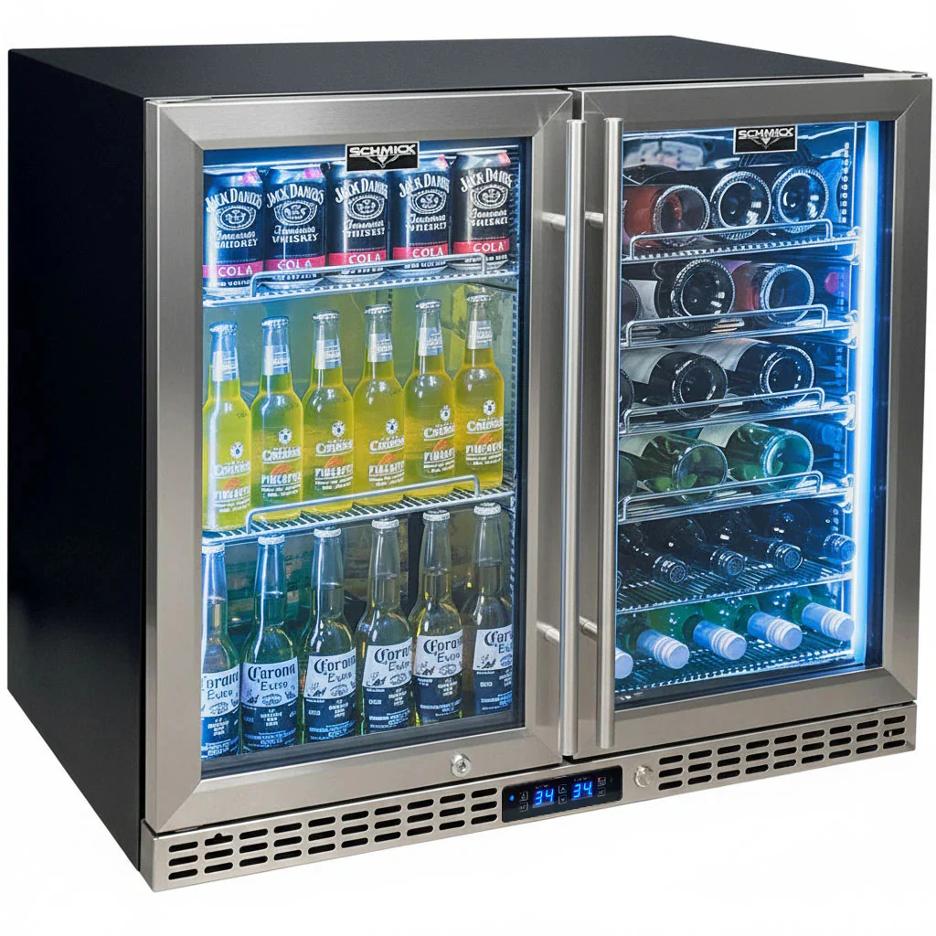 Schmick Under Bench Beer And Wine Dual Zone Bar Fridge - SK228D-HD - Image 3