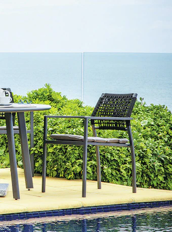 Shelta Bretagne Aluminium with Rope Back Dining Chair - Image 5