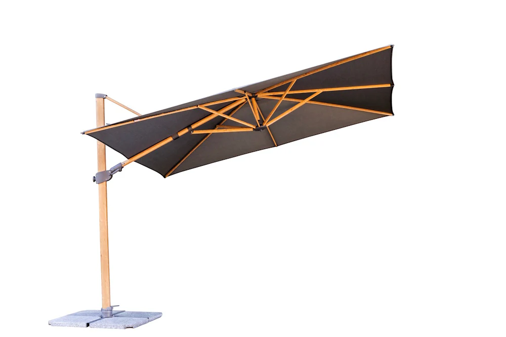 Shelta Capella 300cm Square Charcoal Ridge Cantilever Umbrella