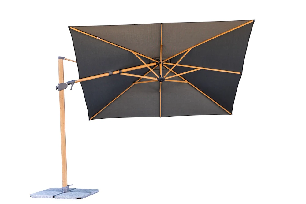 Shelta Capella 300cm Square Charcoal Ridge Cantilever Umbrella - Image 2