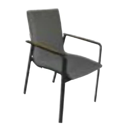 Shelta Diamond Sunbrella Padded Aluminium Dining Chair with Teak Armrests