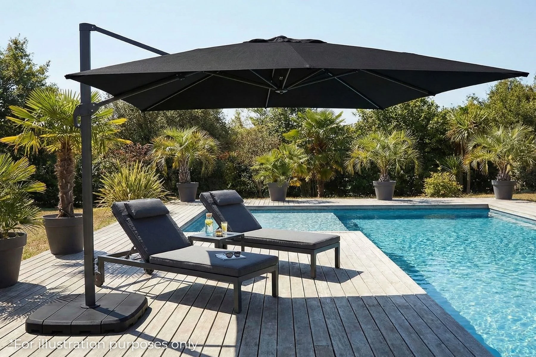 Shelta Ravenna 400cm Octagonal Cantilever Umbrella - Canvas Coal - Image 2