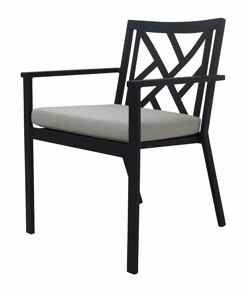 Shelta Southampton Black Sling Sunlounge with Aluminium Frame and O'bravia Cushions