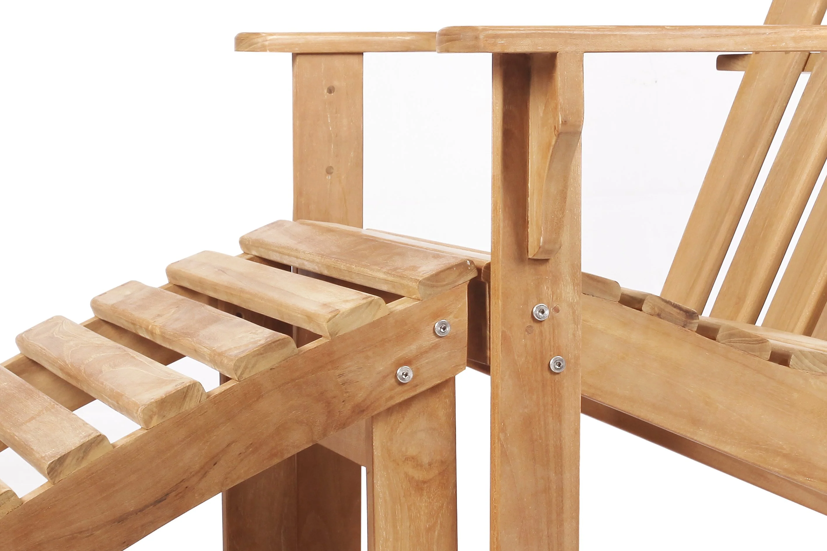 East India Teak Adirondack with Stool - Image 3