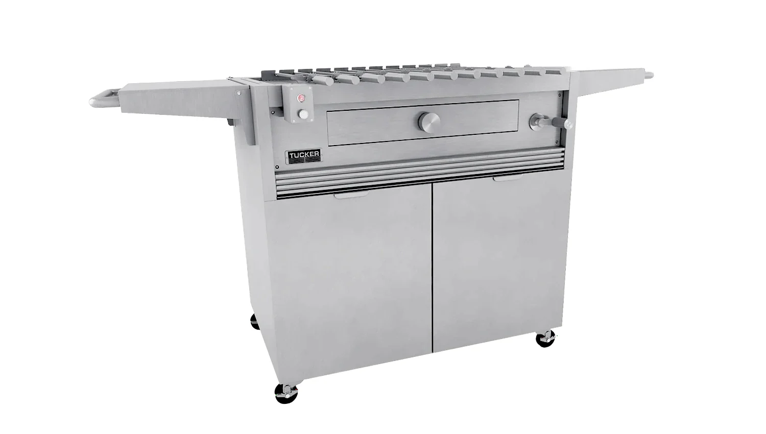Tucker Charcoal Deluxe Pro BBQ on Cabinet with Hinged Lid - Image 3