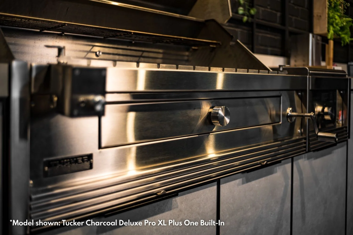 Tucker Charcoal Deluxe Pro BBQ on Cabinet with Roasting Hood - Image 14