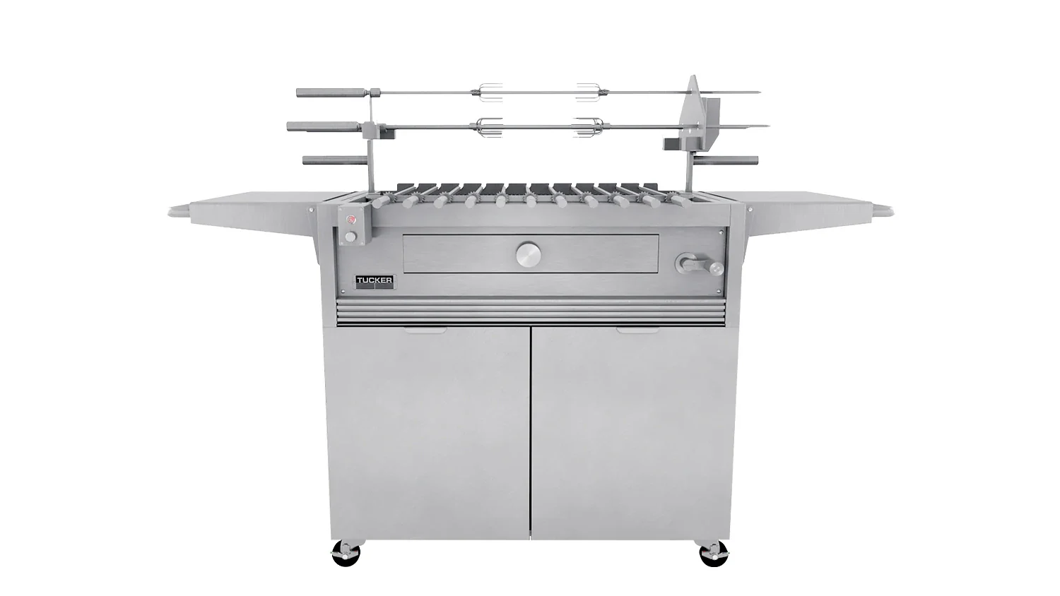 Tucker Charcoal Deluxe Pro BBQ on Cabinet with Roasting Hood - Image 38