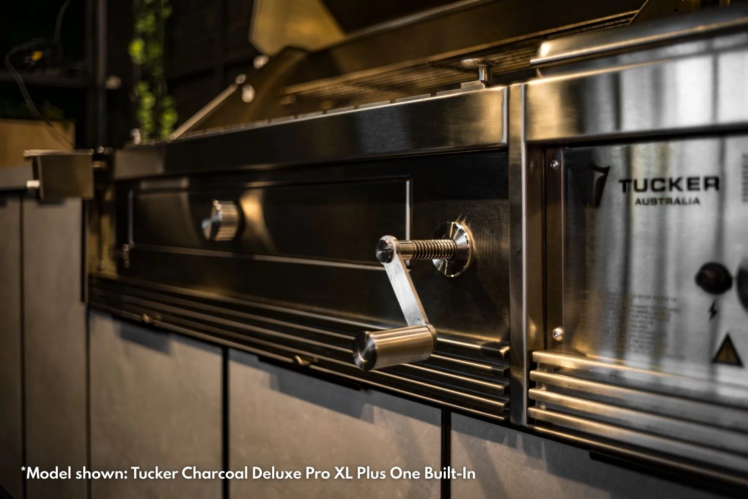 Tucker Charcoal Deluxe Pro BBQ Plus Wok Burner on Cabinet with Hinged Flat Lid - Image 16