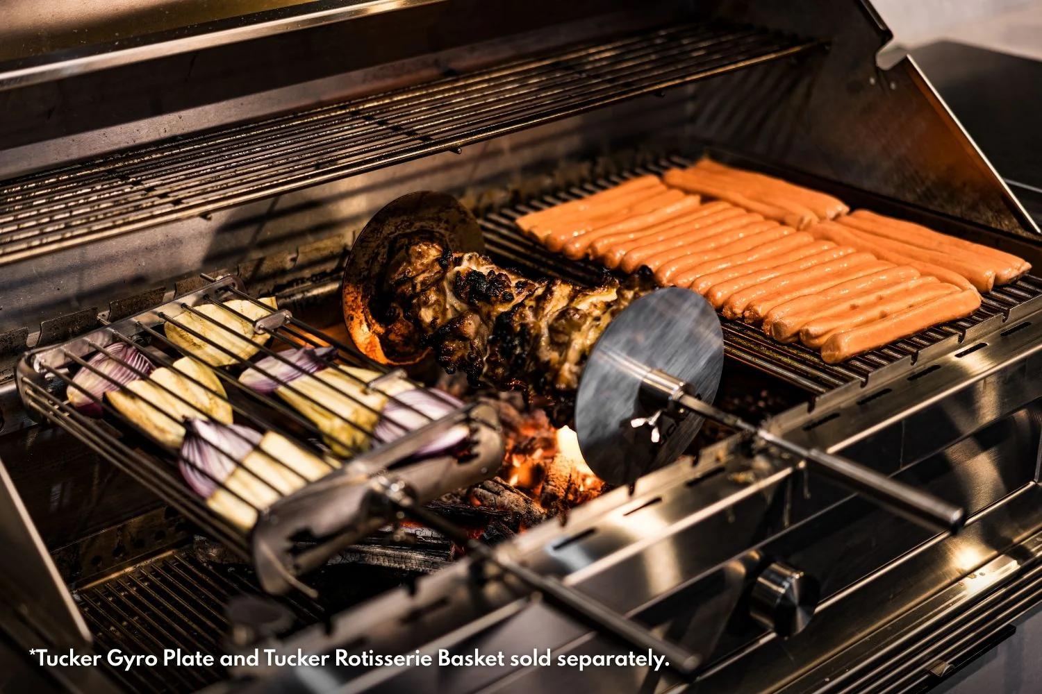 Tucker Charcoal Deluxe Pro Built-In BBQ with Roasting Hood - Image 16