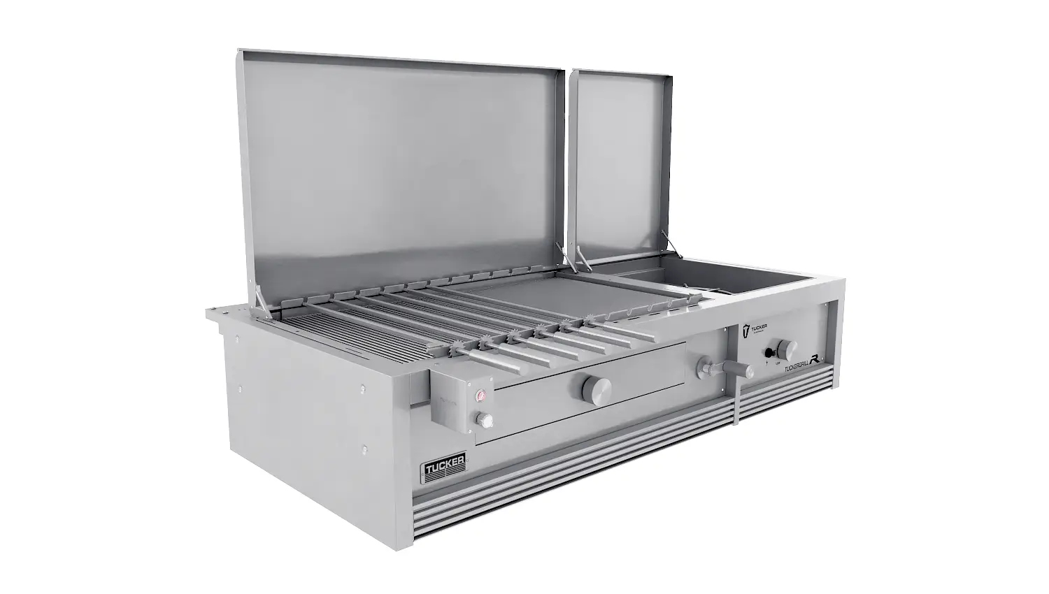 Tucker Charcoal Deluxe Pro Built-In BBQ Plus Wok Burner with Hinged Flat Lid - Image 37