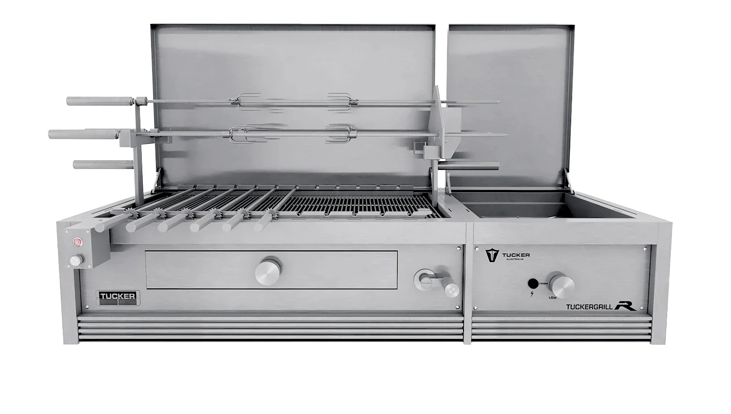 Tucker Charcoal Deluxe Pro Built-In BBQ Plus Wok Burner with Hinged Flat Lid - Image 38