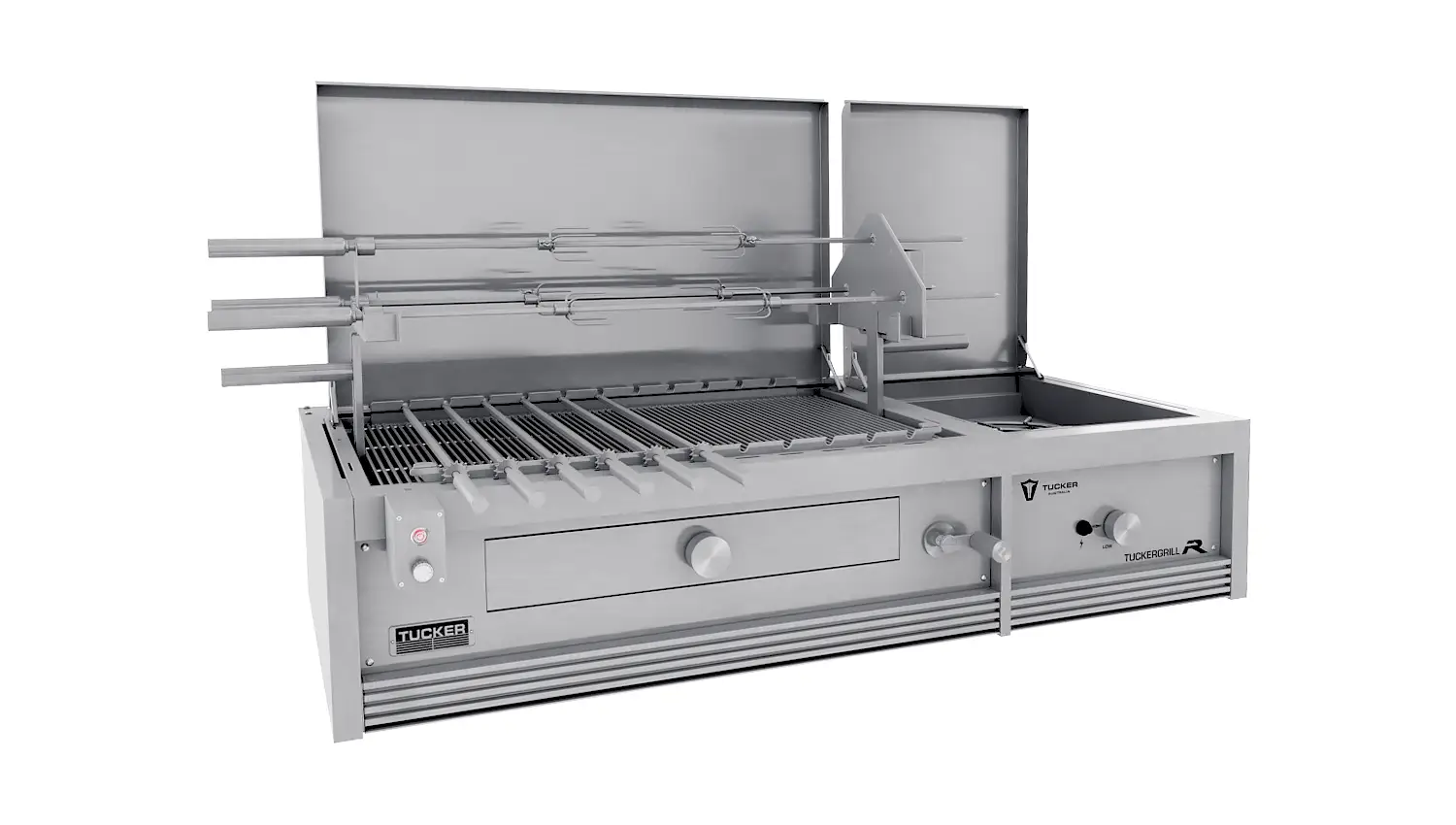 Tucker Charcoal Deluxe Pro Built-In BBQ Plus Wok Burner with Hinged Flat Lid - Image 39