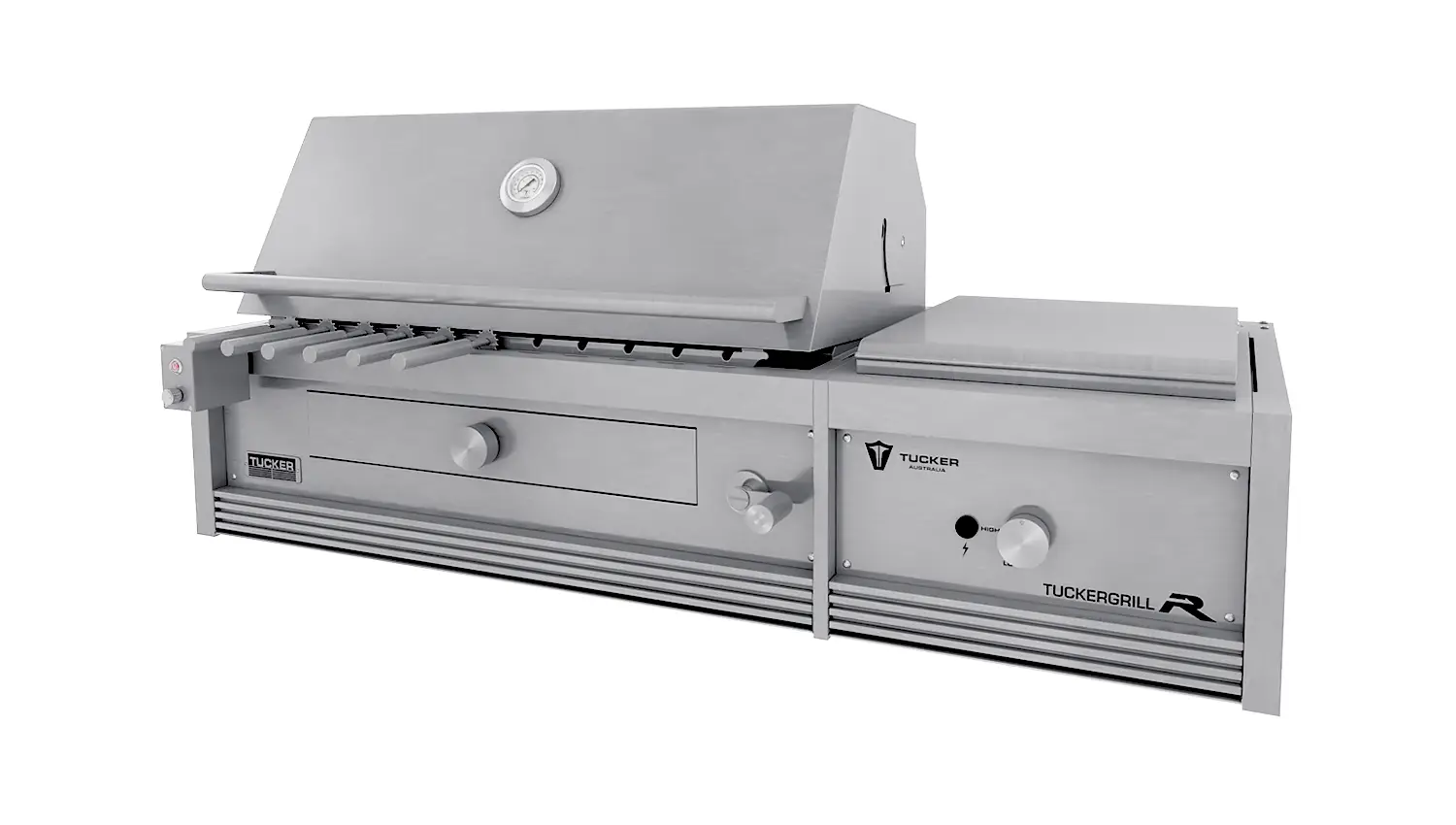 Tucker Charcoal Deluxe Pro Built-In BBQ Plus Wok Burner with Roasting Hood and Wok Hinged Lid - Image 37