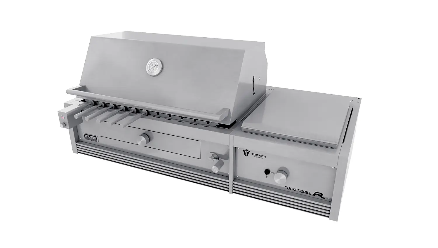 Tucker Charcoal Deluxe Pro Built-In BBQ Plus Wok Burner with Roasting Hood and Wok Hinged Lid - Image 38
