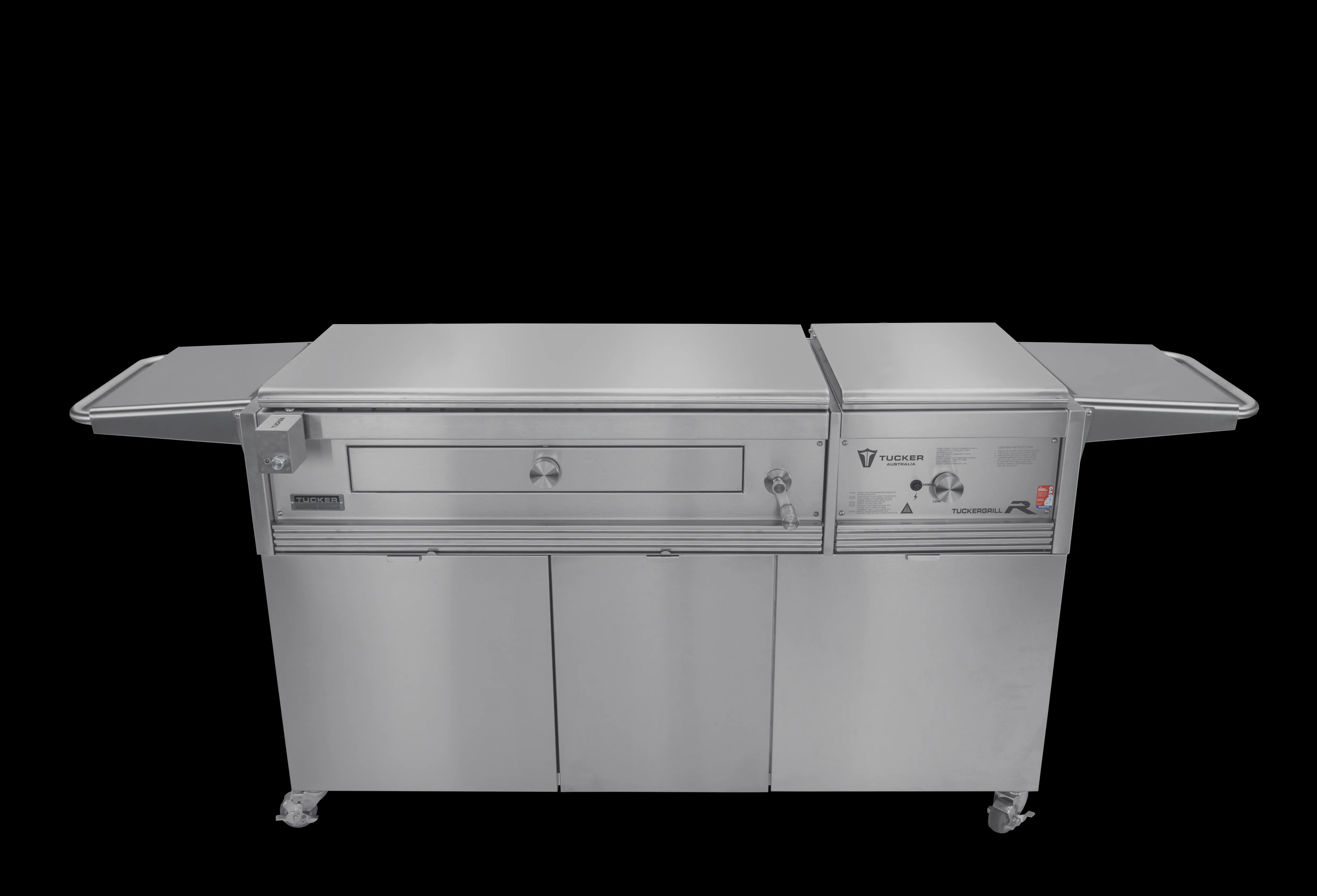 Tucker Charcoal Deluxe Pro XL BBQ on Cabinet Plus Wok Burner with Hinged Lid - Image 3