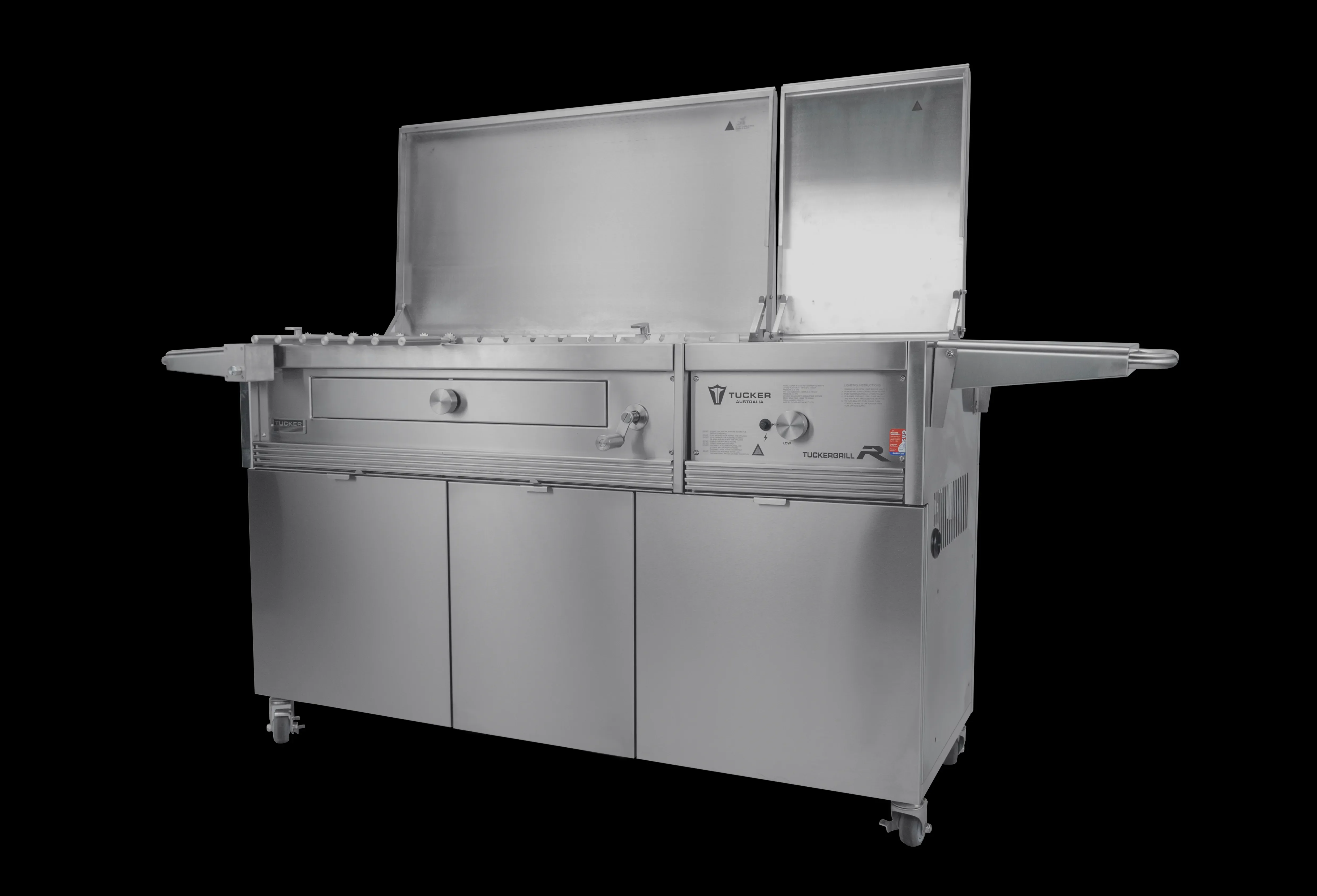 Tucker Charcoal Deluxe Pro XL BBQ on Cabinet Plus Wok Burner with Hinged Lid - Image 37