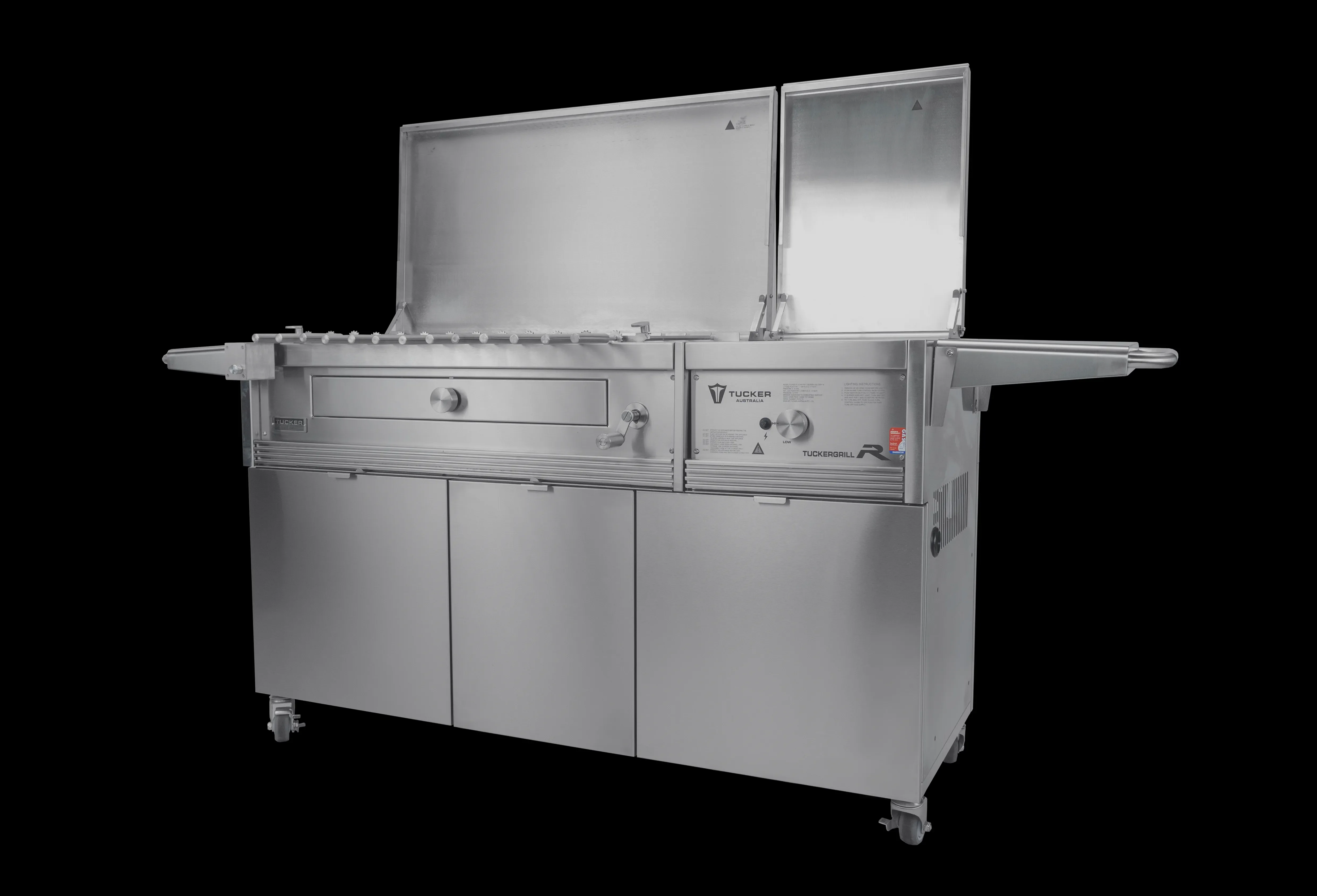 Tucker Charcoal Deluxe Pro XL BBQ on Cabinet Plus Wok Burner with Hinged Lid - Image 39