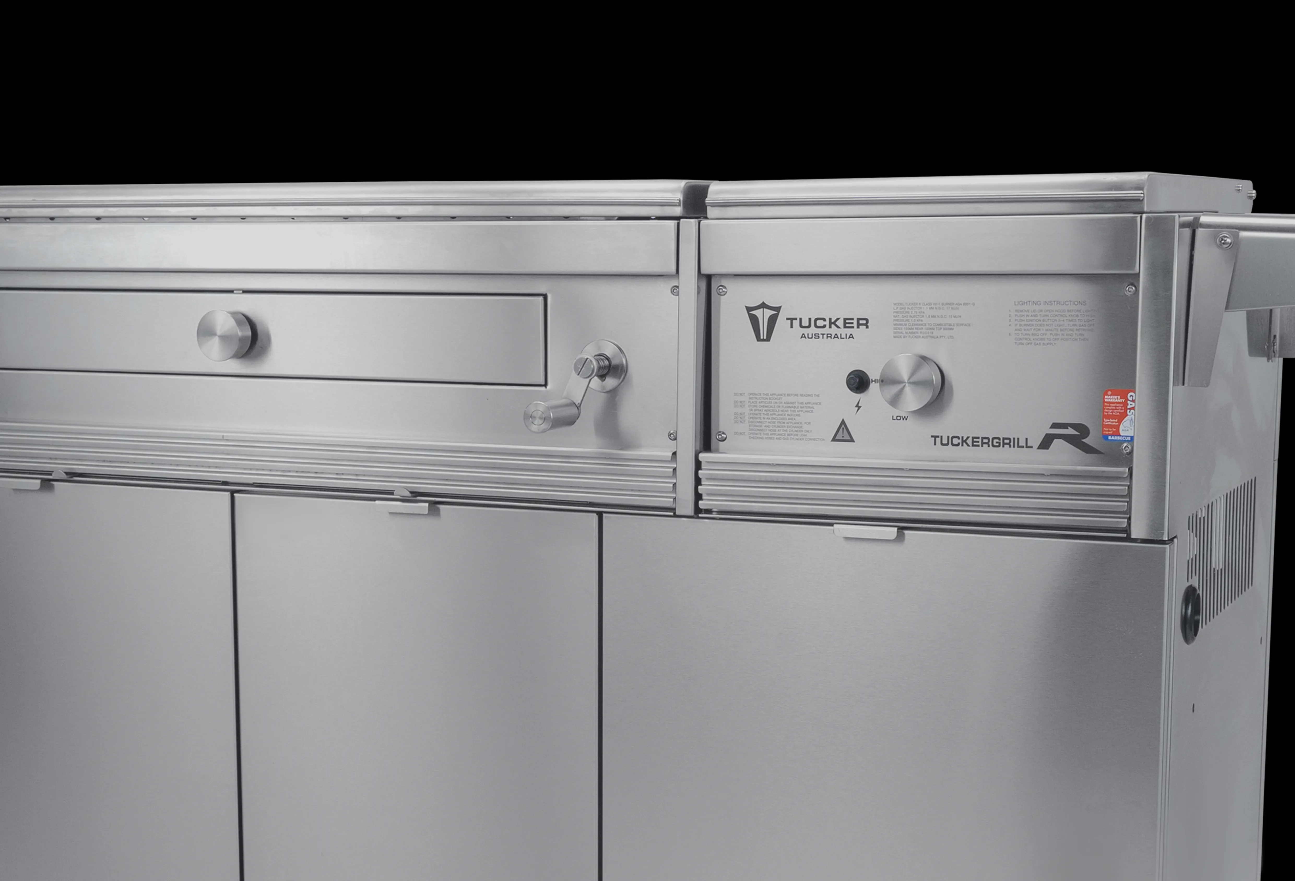 Tucker Charcoal Deluxe Pro XL BBQ on Cabinet Plus Wok Burner with Hinged Lid - Image 41