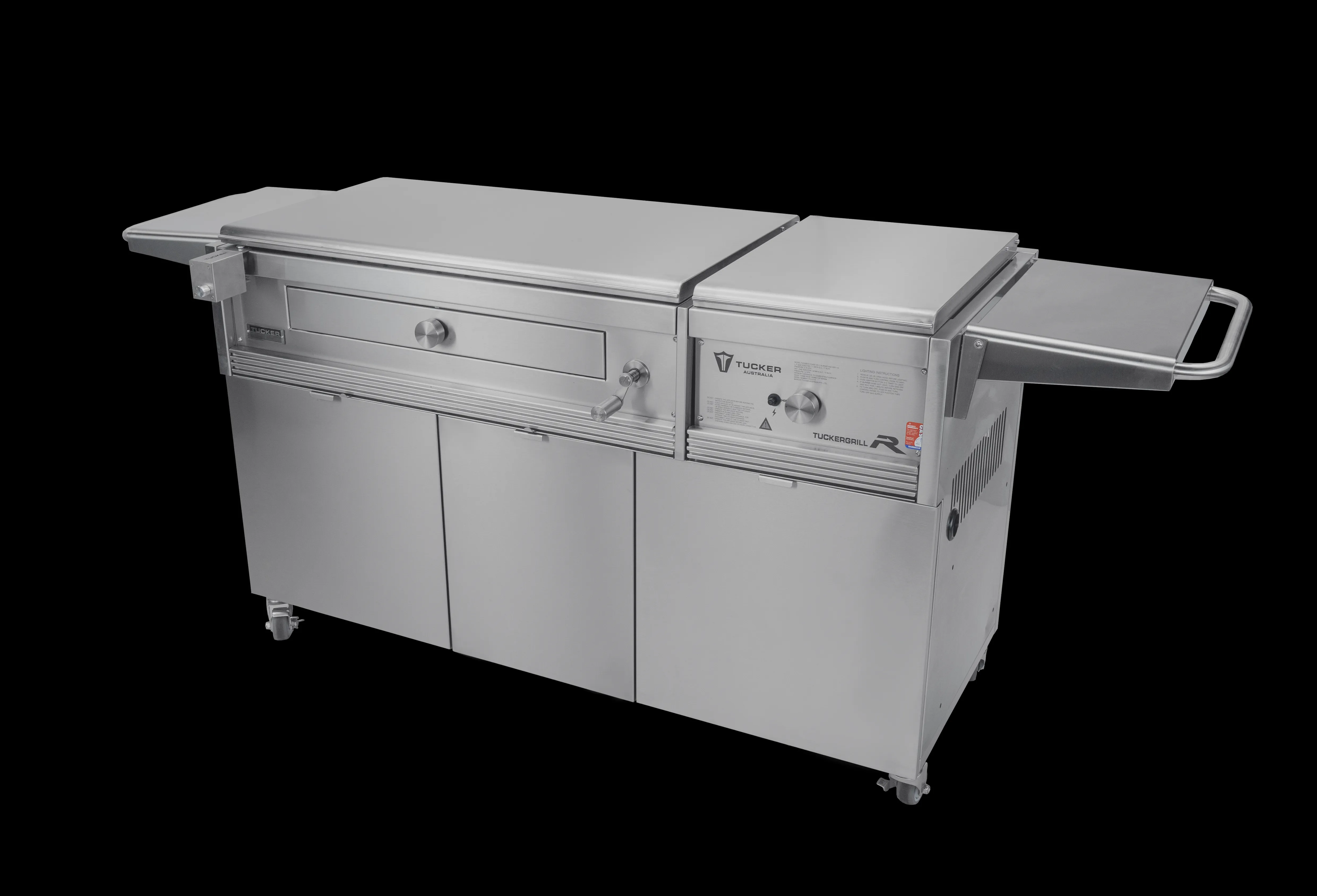 Tucker Charcoal Deluxe Pro XL BBQ on Cabinet Plus Wok Burner with Hinged Lid - Image 42