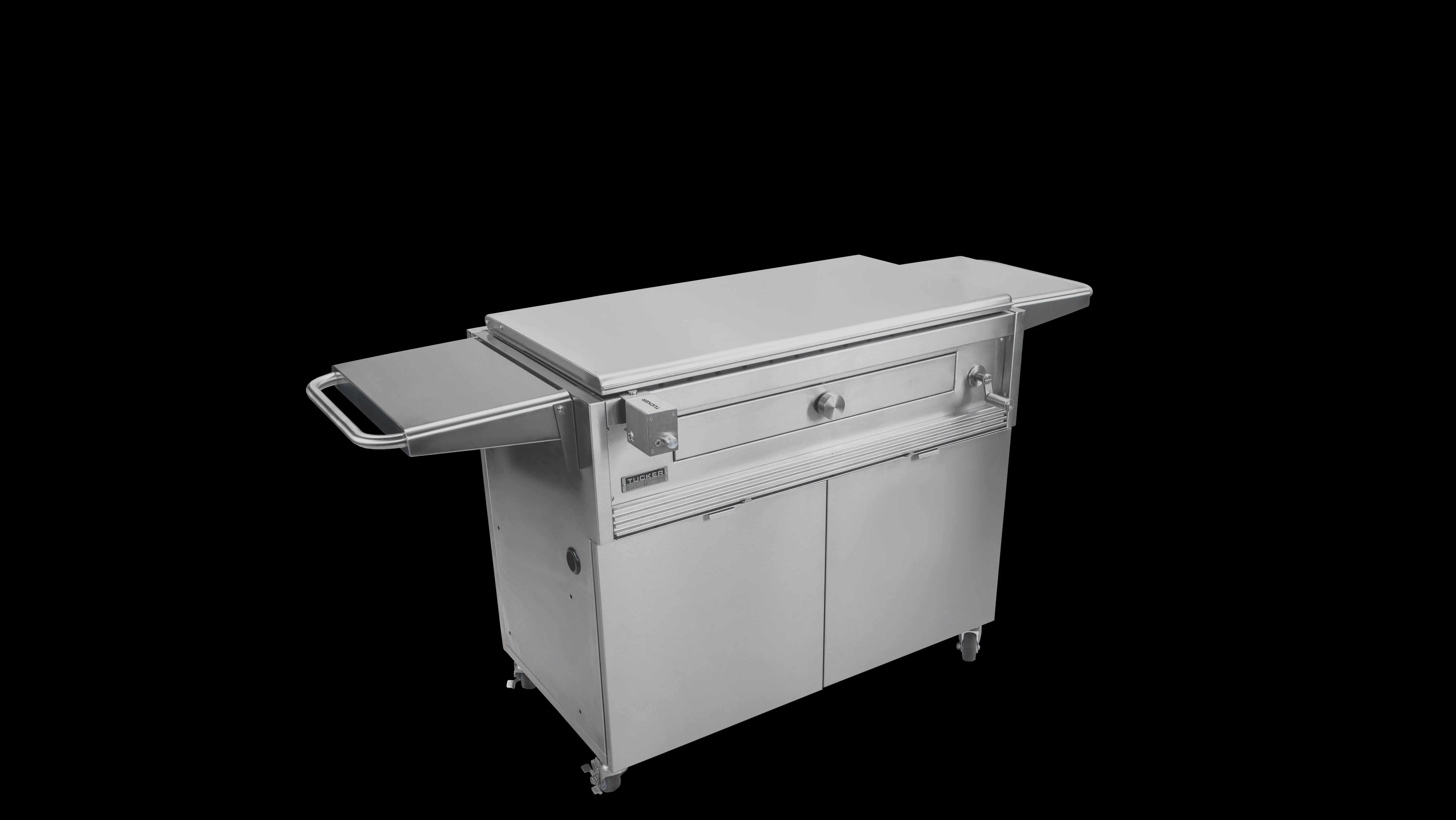 Tucker Charcoal Deluxe Pro XL BBQ on Cabinet with Hinged Flat Lid - Image 38