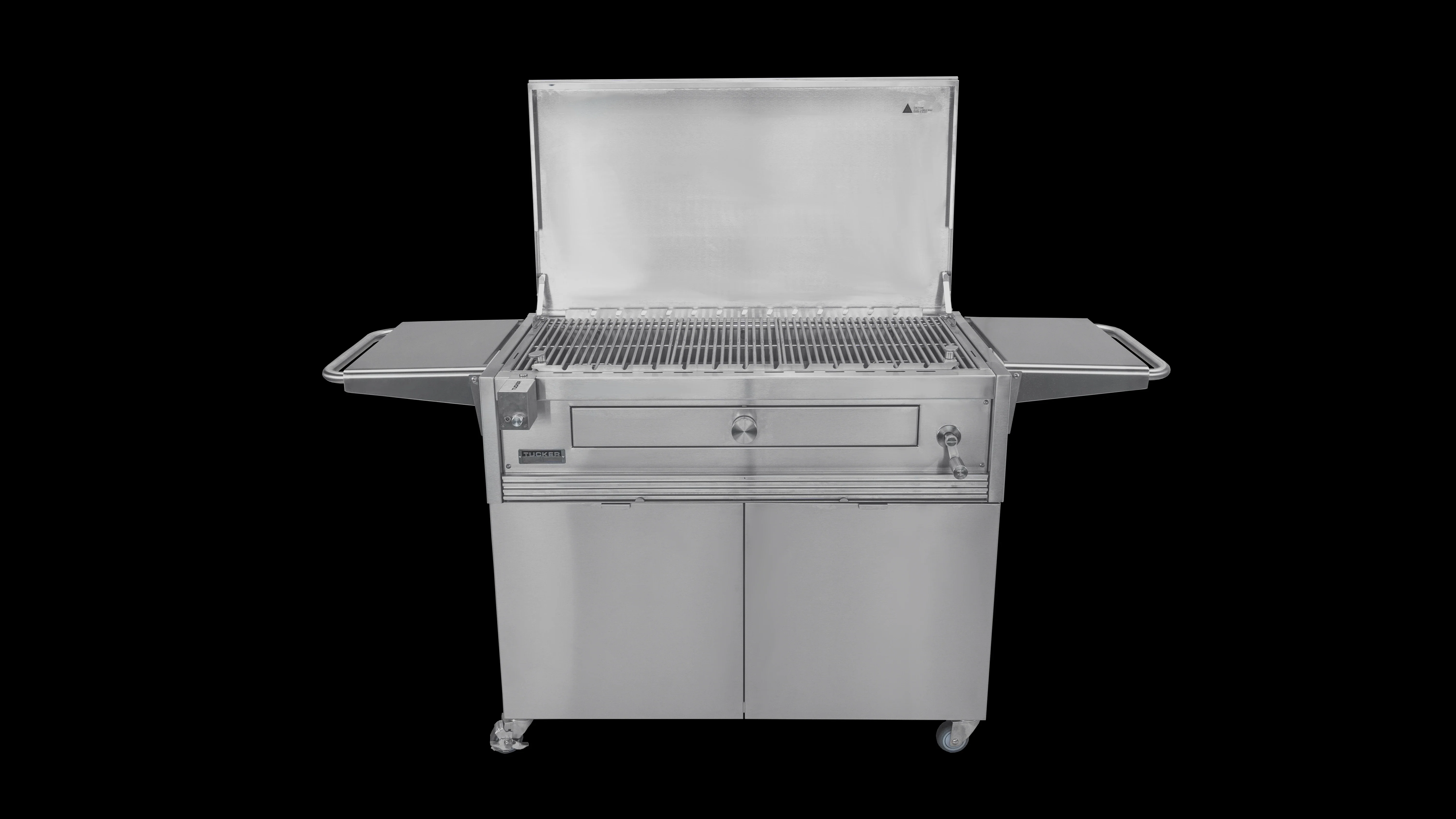 Tucker Charcoal Deluxe Pro XL BBQ on Cabinet with Hinged Flat Lid - Image 4
