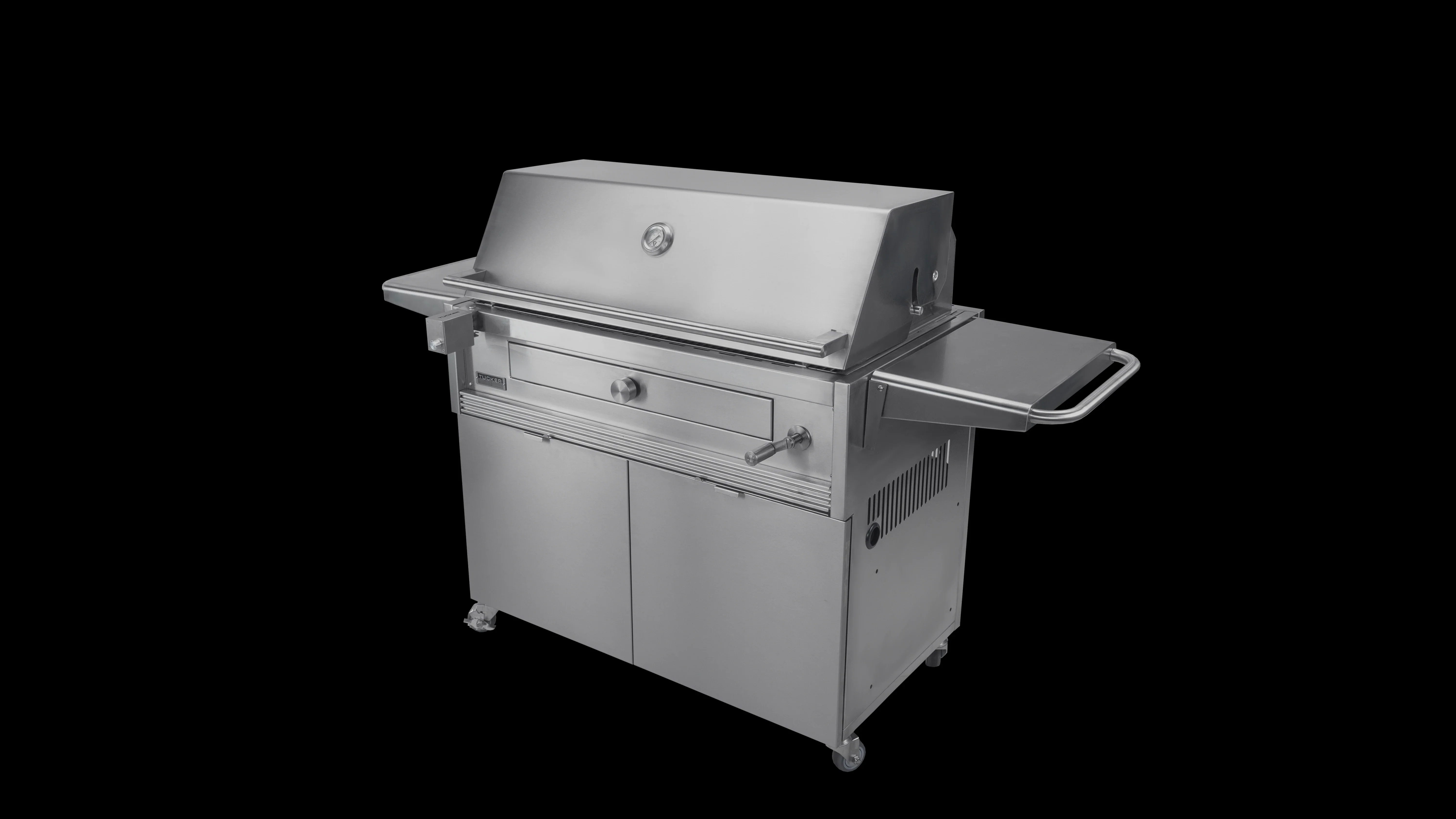 Tucker Charcoal Deluxe Pro XL BBQ on Cabinet with Roasting Hood - Image 34