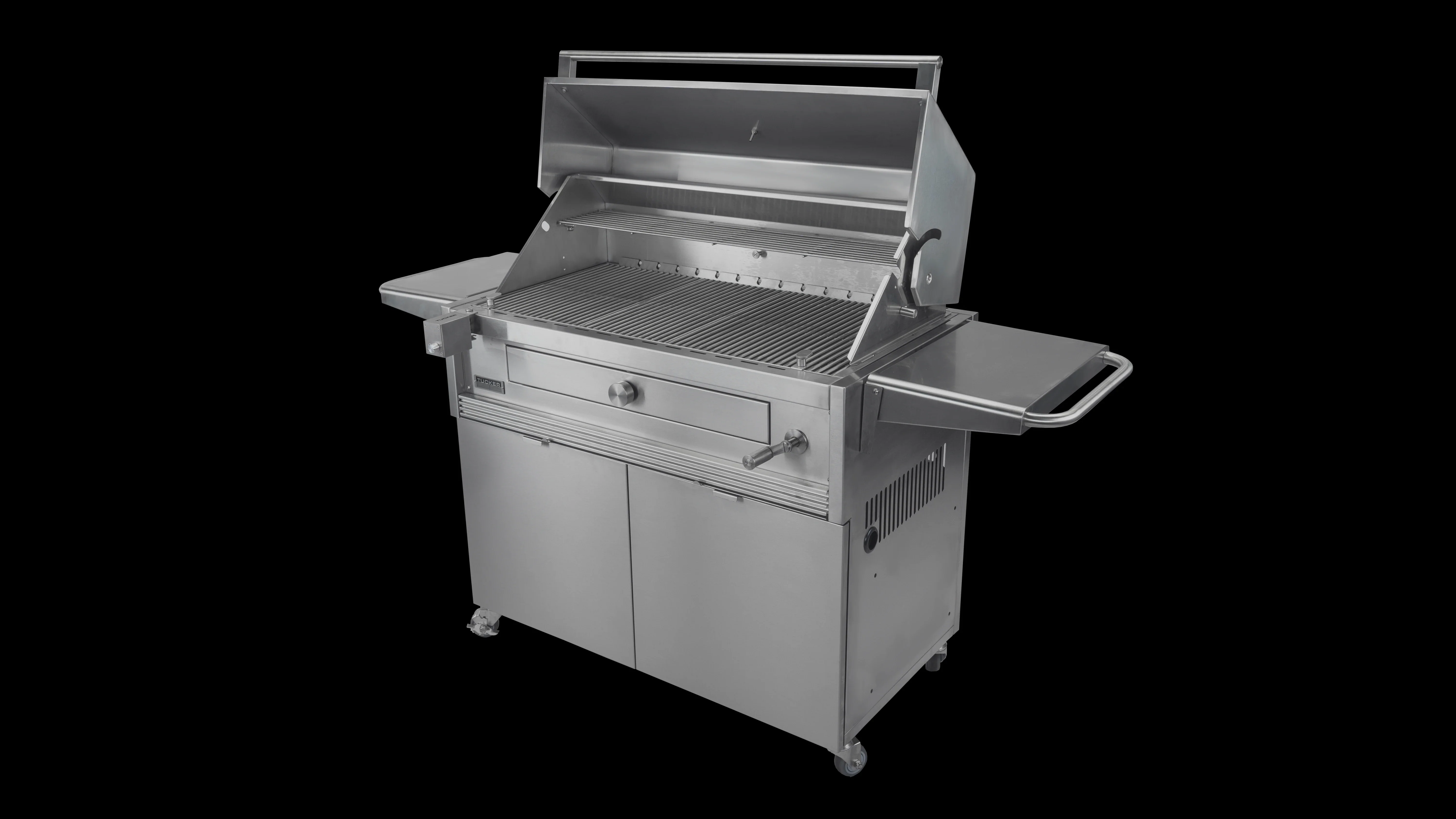 Tucker Charcoal Deluxe Pro XL BBQ on Cabinet with Roasting Hood - Image 35