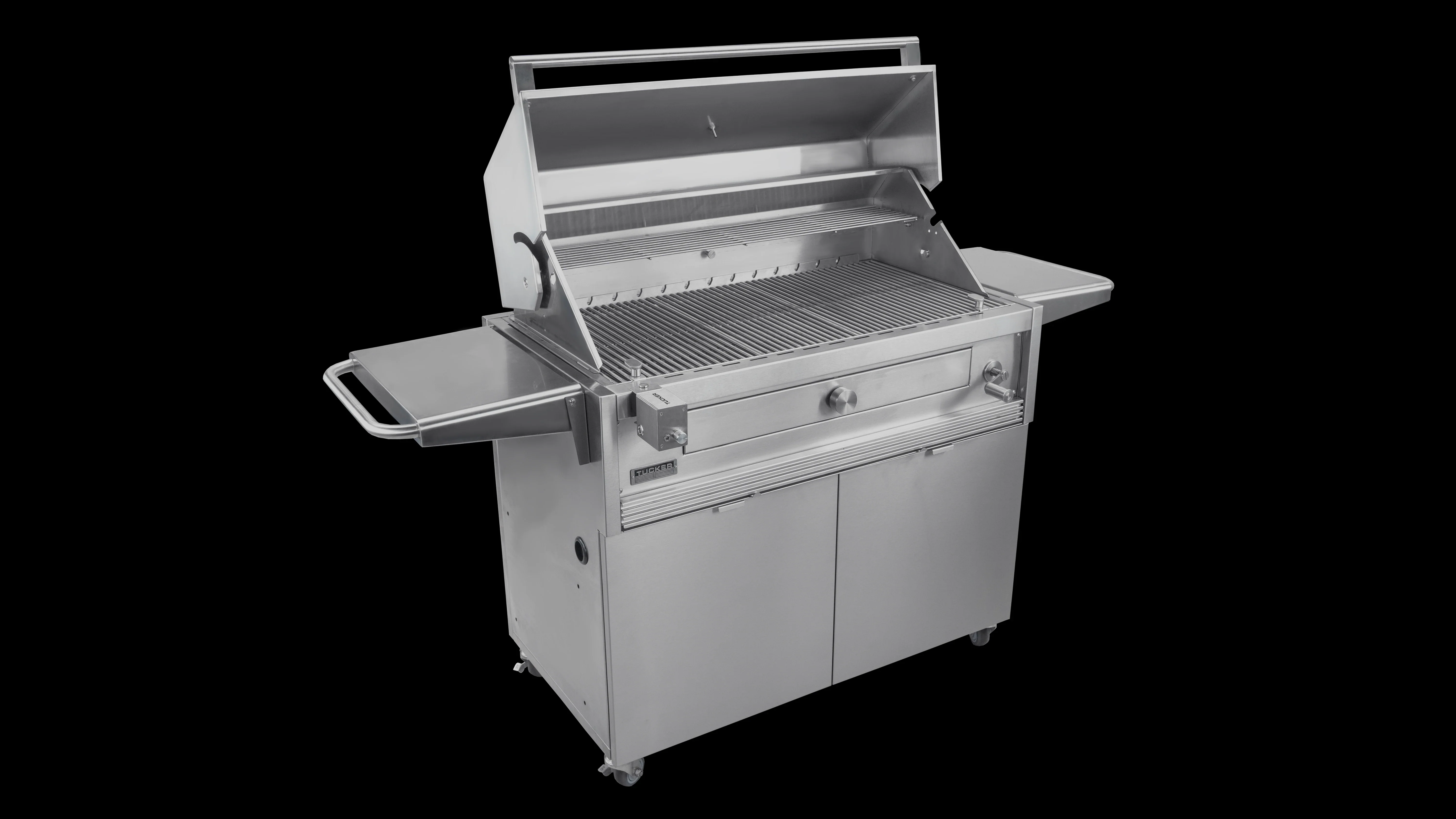 Tucker Charcoal Deluxe Pro XL BBQ on Cabinet with Roasting Hood - Image 38