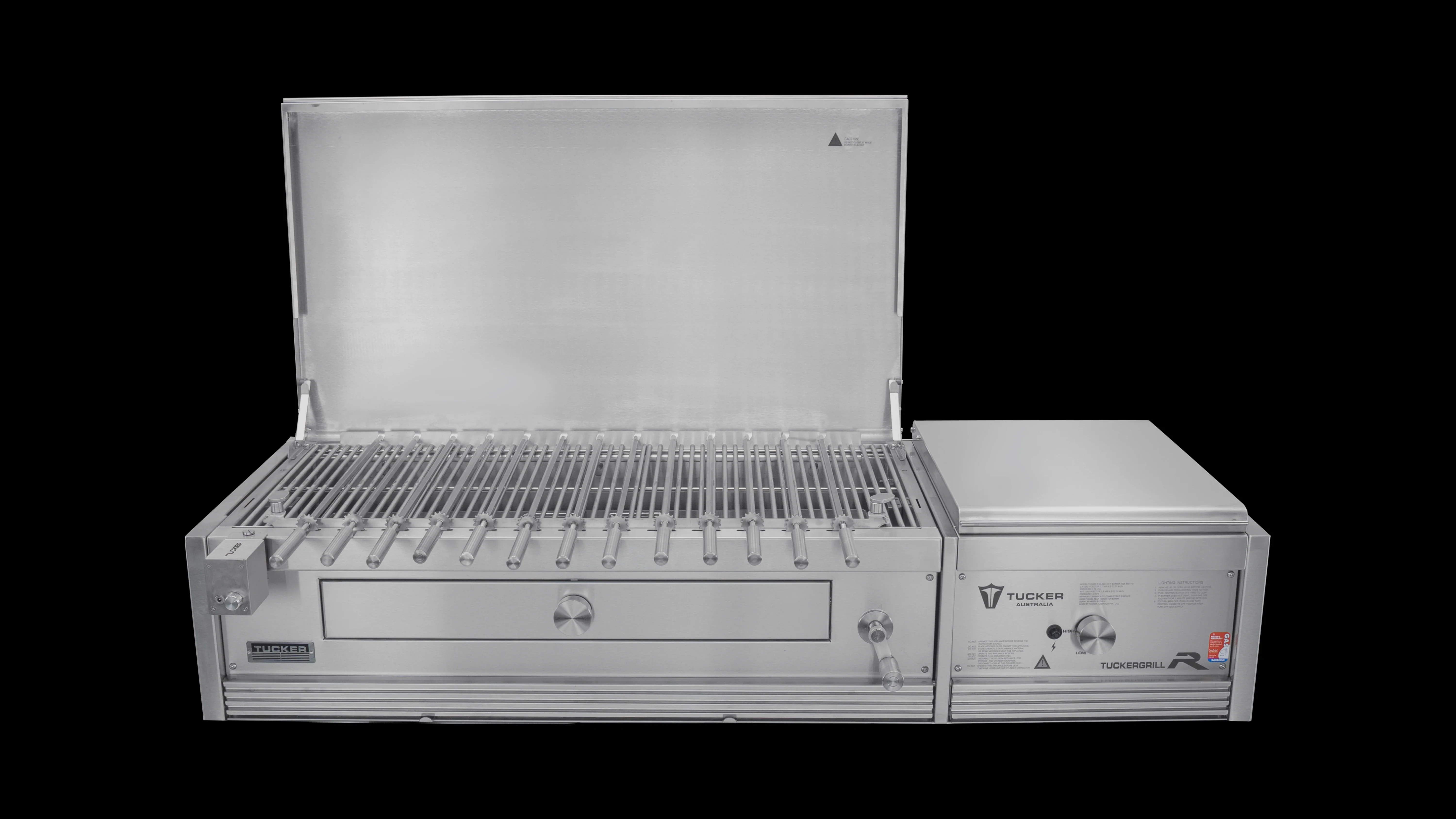 Tucker Charcoal Deluxe Pro XL Built-In BBQ Plus Wok Burner with Hinged Flat Lid - Image 42