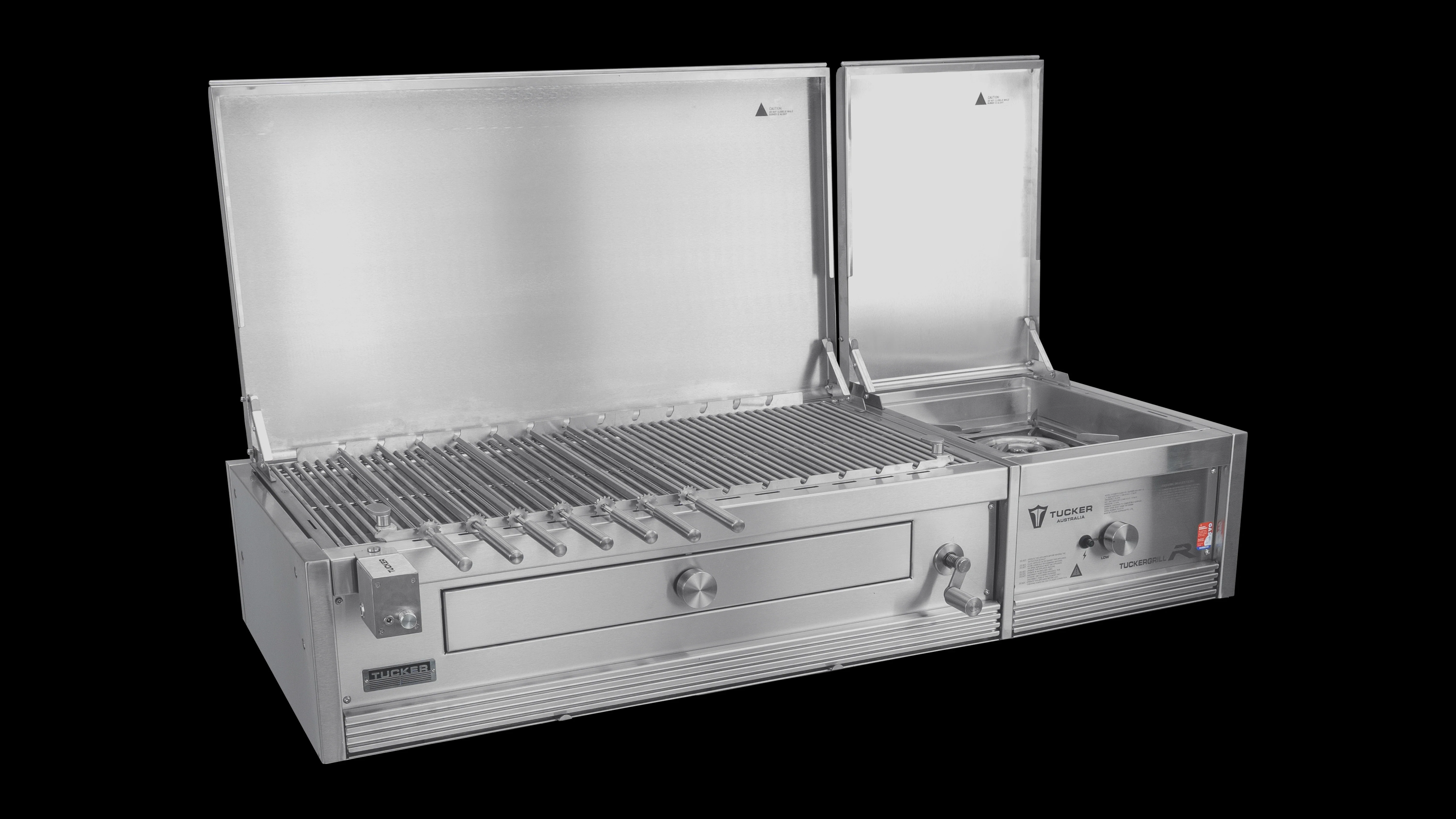 Tucker Charcoal Deluxe Pro XL Built-In BBQ Plus Wok Burner with Hinged Flat Lid - Image 43