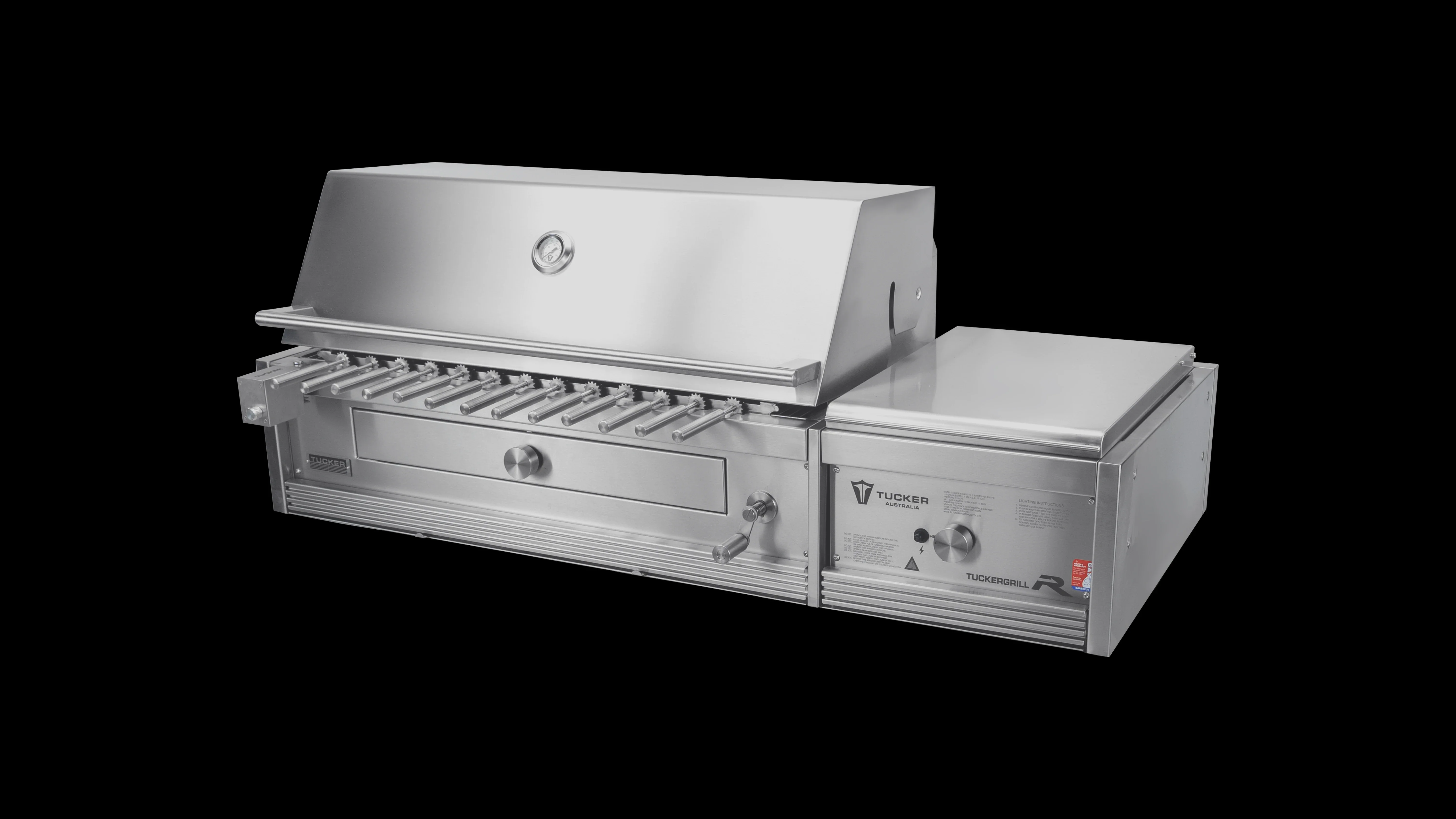 Tucker Charcoal Deluxe Pro XL Built-In BBQ Plus Wok Burner with Roasting Hood and Wok Hinged Lid - Image 41
