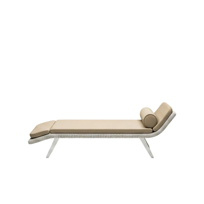 Tucker Tiki Oyster Wicker Sunlounge with Mocha Cushion - Image 2