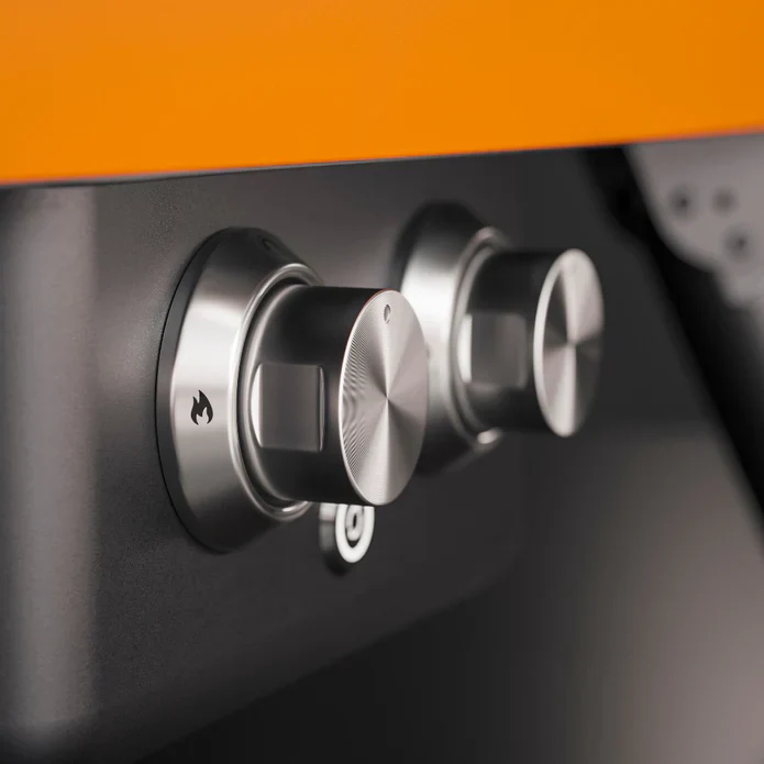WITT Etna Rotante 16 Inch Gas Double Burner Pizza Oven with Rotating Stone - Orange - Image 3