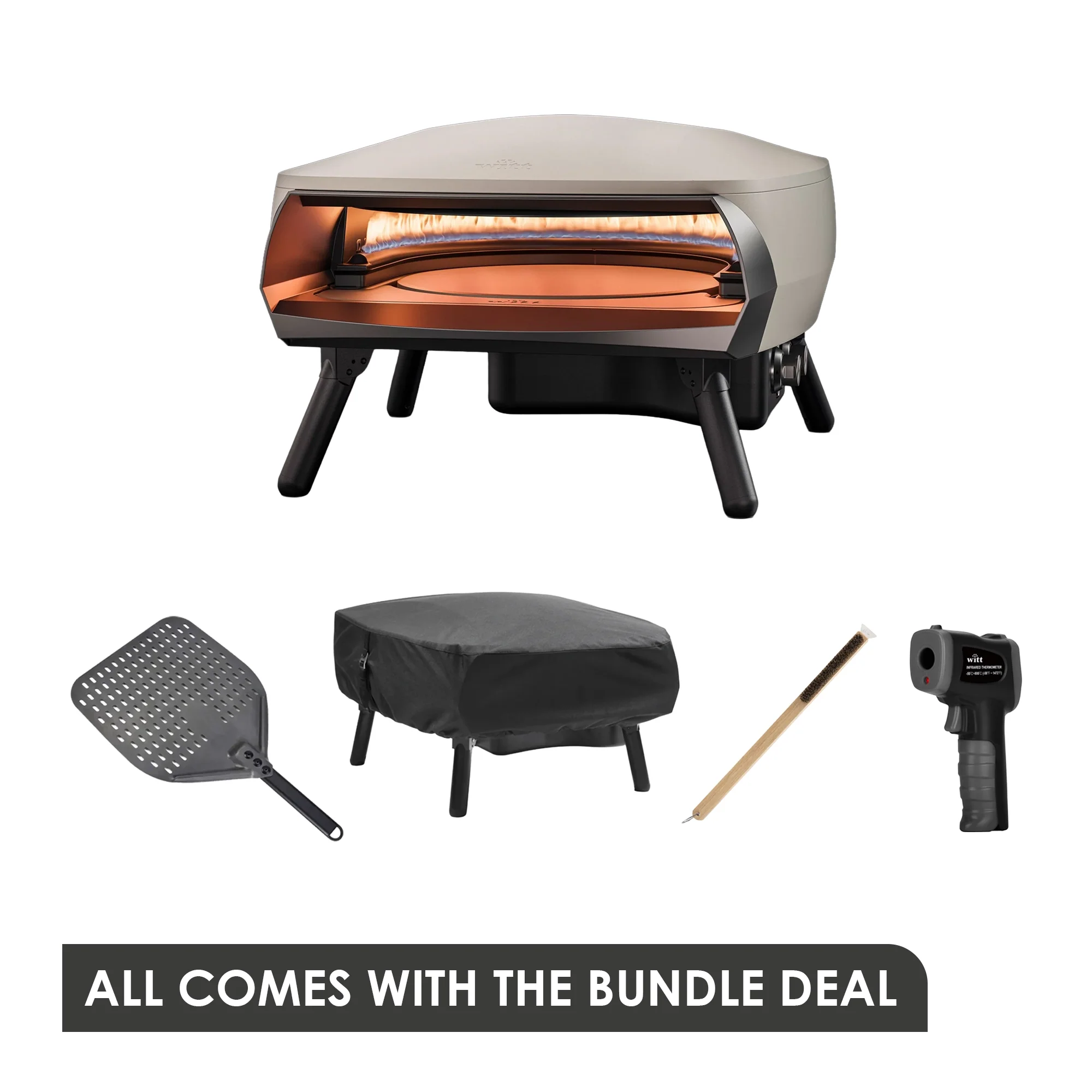 WITT Etna Rotante Stone 16 Inch Gas Pizza Oven Essentials Bundle - Image 2